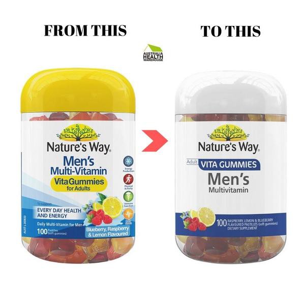 Kẹo dẽo bổ sung Vitamin và khoáng chất Nature's Way Men's Multi - Vitamin Vita Gummies 100 viên của Úc - dành cho NAM | Thế Giới Skin Care