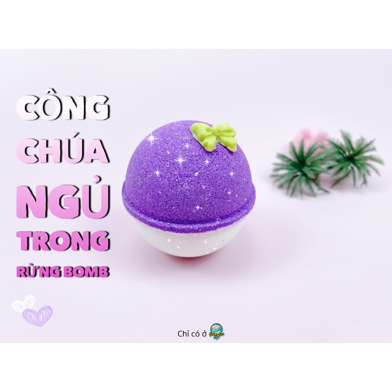 Bom tắm, viên sủi bồn tắm sủi màu sắc CÔNG CHÚA NGỦ TRONG RỪNG bath bomb, 170 gram