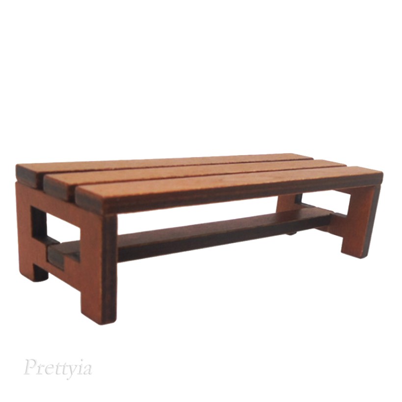 Mô hình ghế đẩu bằng gỗ thu nhỏ 1: 12 dùng trang trí tiểu cảnh DIY