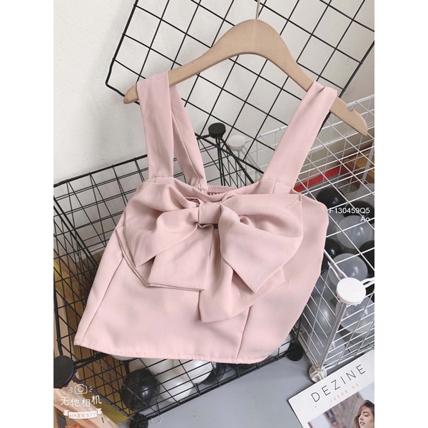 Áo croptop phối nơ ngực 2 dây bảng  a1204