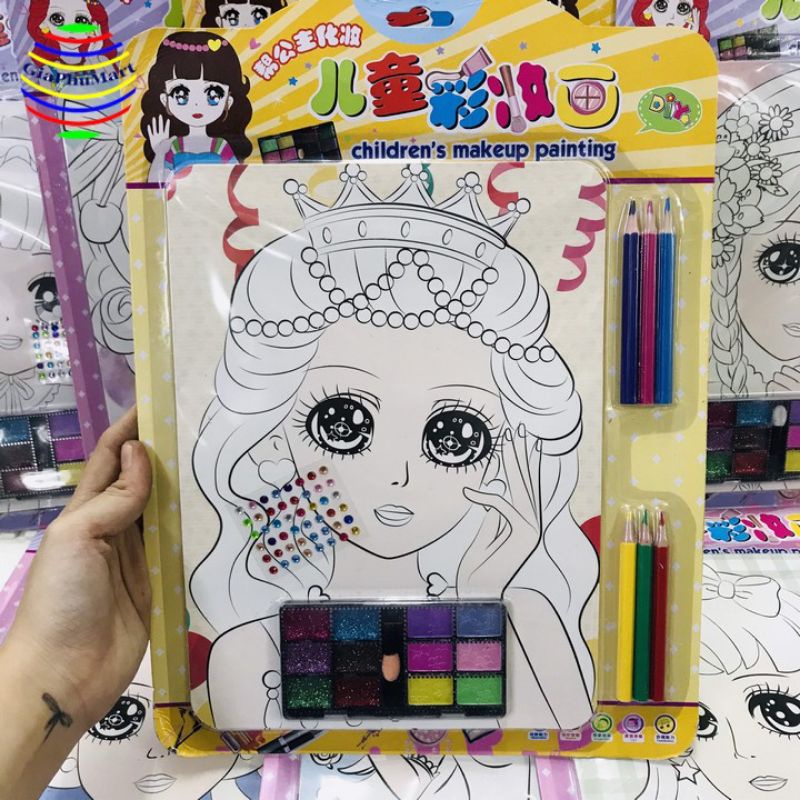 Tranh trang điểm tô màu cho bé