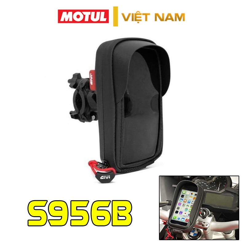 Giá đỡ điện thoại chống nước givi S956B, S957B chính hãng gắn ghi đông xe máy