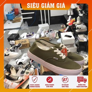 Free ship giày sneaker va classic cổ thấp xanh rêu