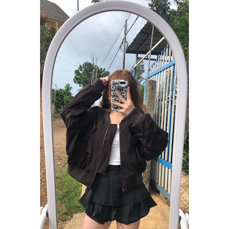 Khoác bomber lửng (Ảnh thật shop chụp) | BigBuy360 - bigbuy360.vn
