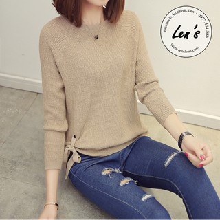 ÁO LEN CỘT NƠ EO