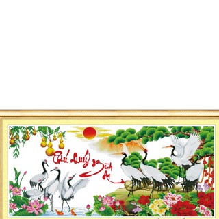Tranh thêu chữ thập phú quý bình an 222780 154x73cm, chưa thêu
