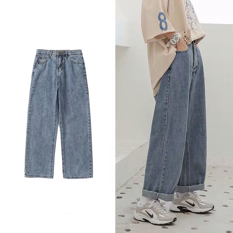 Quần baggy nam jean ống suông rộng dáng đứng vải bò jeans cao cấp top xu hướng 2022