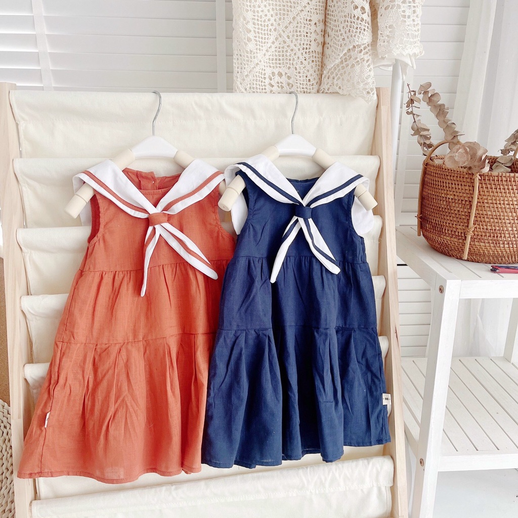 Váy hè sát nách cổ THỦY THỦ cho bé gái 8-21kg (1-6 tuổi)