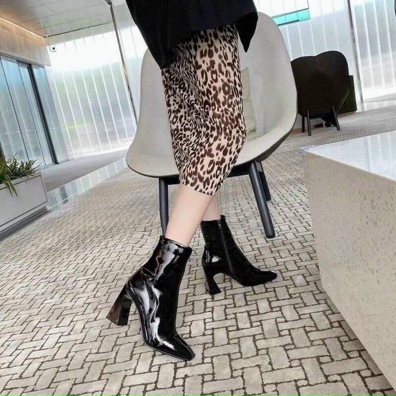 Bốt nữ da mềm khóa sườn cao cấp ,-Boot cao cổ đế vuông thời trang mùa đông | BigBuy360 - bigbuy360.vn