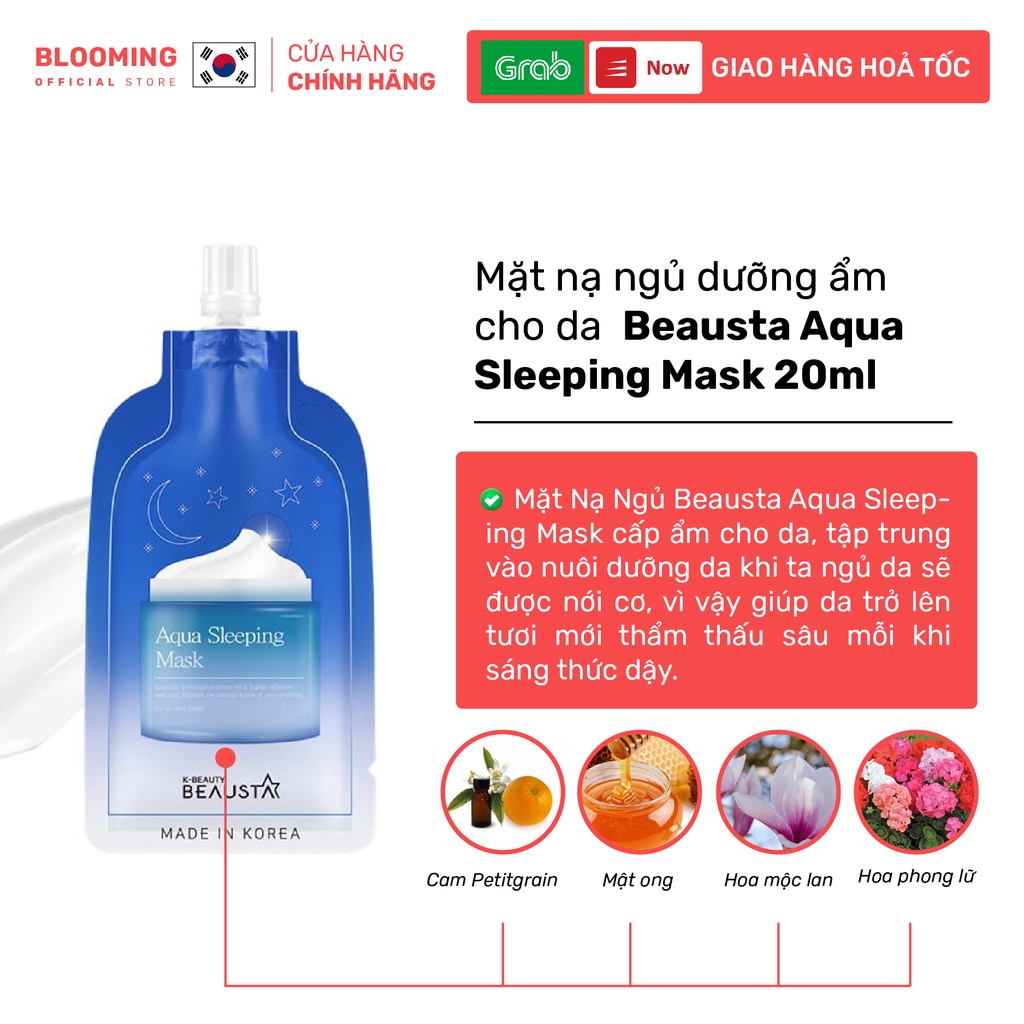 Mặt nạ ngủ dưỡng ẩm cho da Beausta Aqua Sleeping Mask 20ml