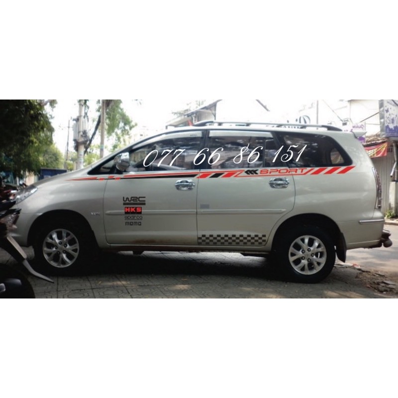Tem Dán Sườn Xe Innova,Fortuner,CX5 .Tất cả dòng xe 7 chỗ