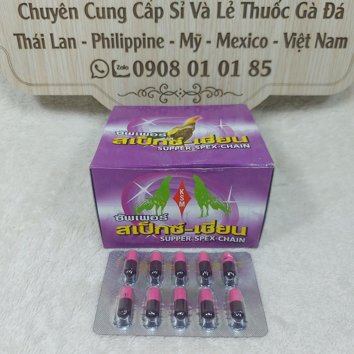 SUPPER SPEX - CHAIN - thuốc kích lông dành cho gà đá (1 HỘP / 10 VĨ NGUYÊN ZIN)