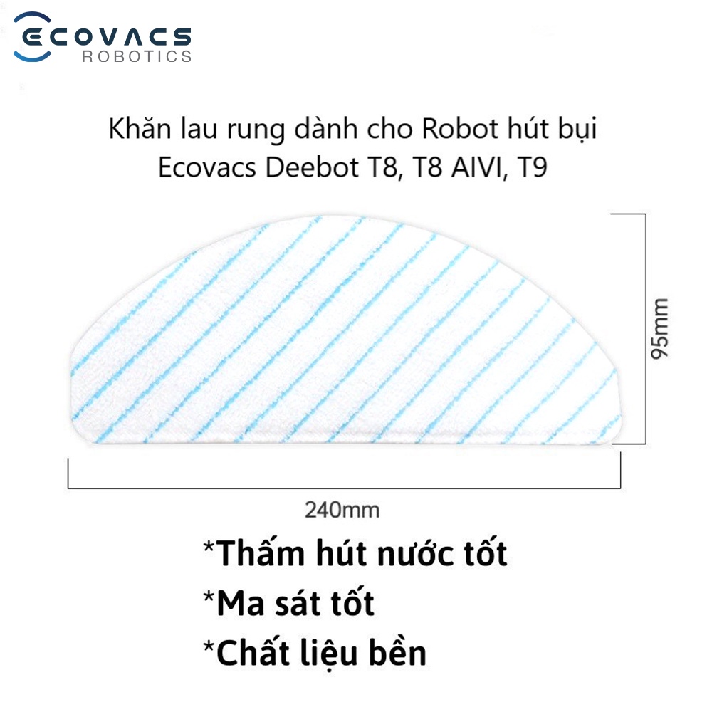 Khăn lau rung cho Robot Ecovacs Deebot T8 Series, T9 Series - Phiên bản quốc tế - Hàng chính hãng