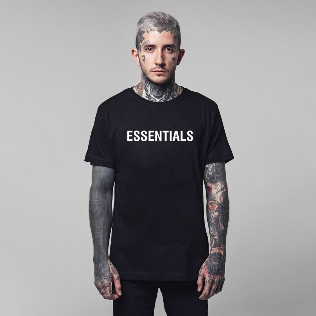 Áo thun ESSENTIALS in chữ nôi - Áo thun unisex nam nữ form rộng oversize chất liệu Cotton