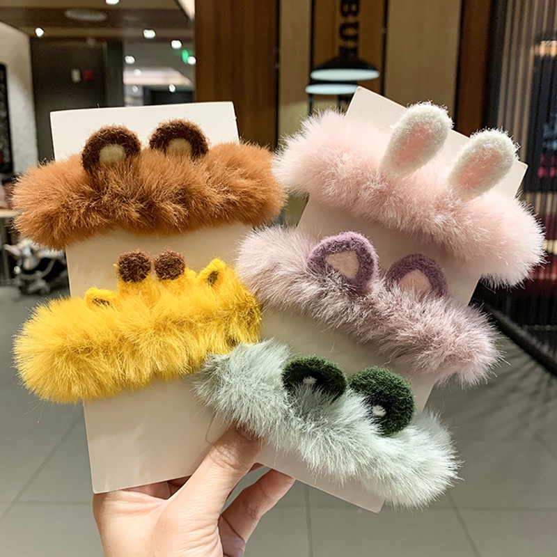 Buộc tóc scrunchies dạng lông dễ thương