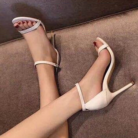 Xăng đan Cao Gót Màu Trắng/Đen Dễ Phối Đồ Thời Trang Mùa Hè Dành Cho Bạn Nữ 2021
