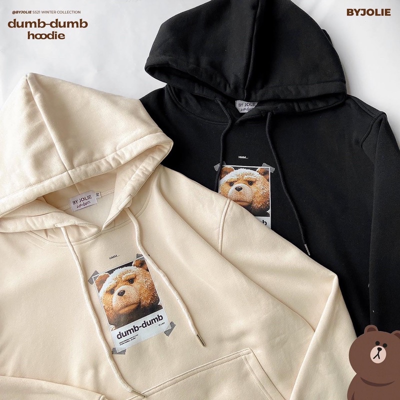 Áo hoodie nỉ bông Teddy Dumb form suông unisex | WebRaoVat - webraovat.net.vn