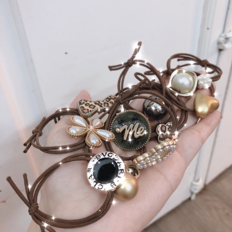 Chun buộc tóc hoạ tiết trơn hàn quốc siêu dai siêu bền thun buộc tóc