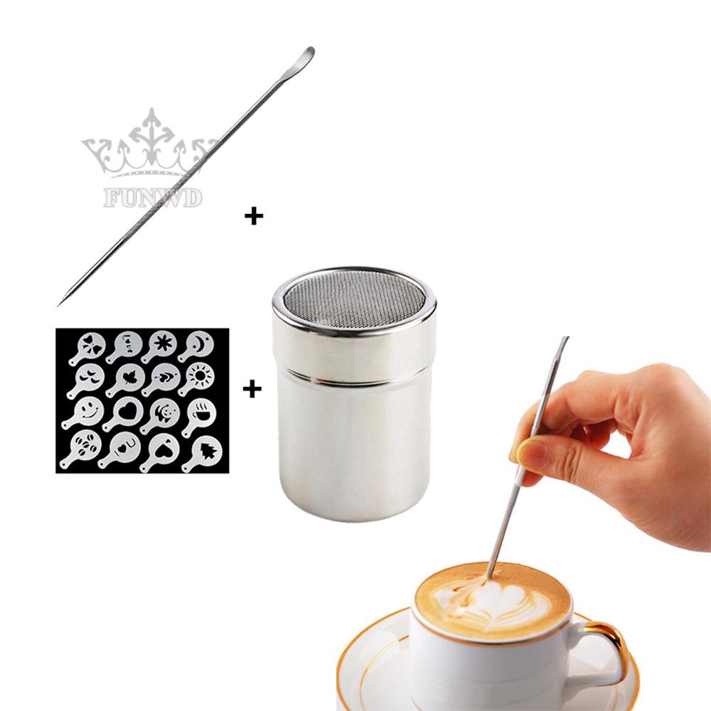 Latte Art tools Powder Duster Replace Stainless Steel Stencils Tool Accessories【Discount】