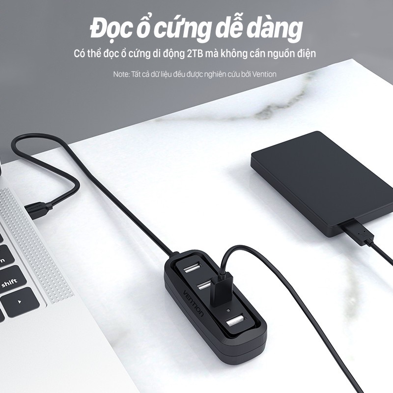 Usb hub chia cổng usb 2.0 4 cổng - Hub chuyển đổi Vention cho điện thoại, máy tính