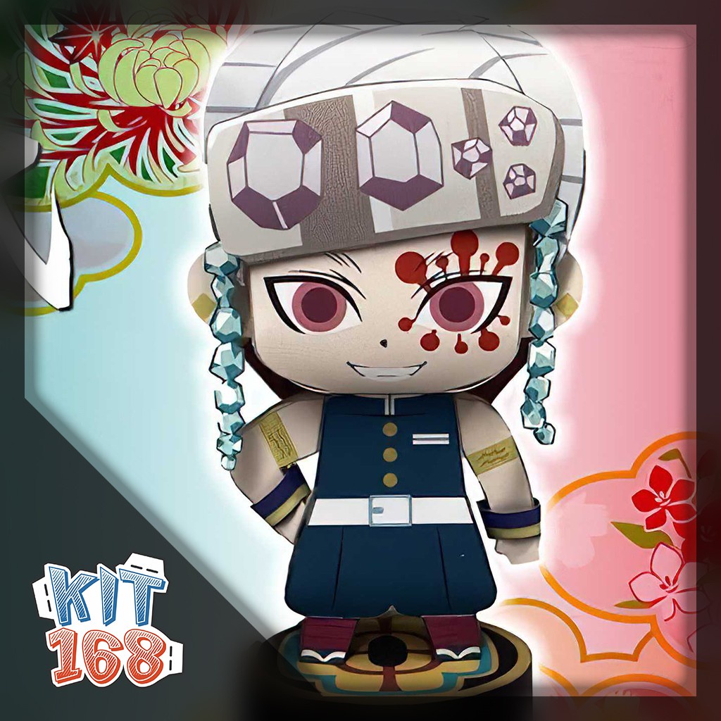 Mô hình giấy Anime Chibi Tengen Uzui ver 3 – Demon Slayer (Kimetsu No Yaiba) + kit mô hình hộp trang trí