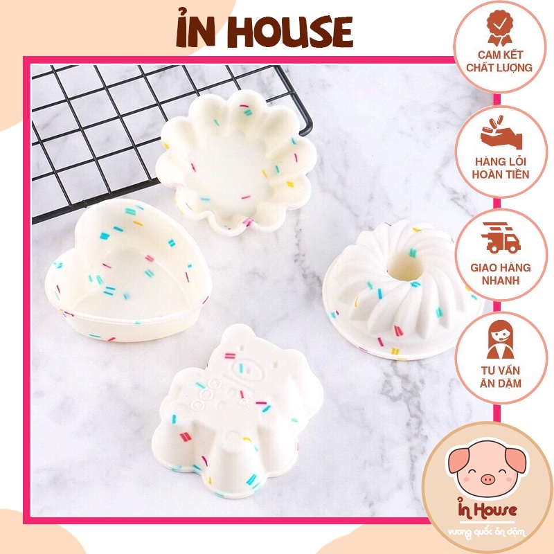 KHUÔN BÁNH CUPCAKE/MUFIN BẰNG SILICON 7cm CHỐNG DÍNH - LÀM BÁNH CHO BÉ(CÓ NHIỀU HÌNH)