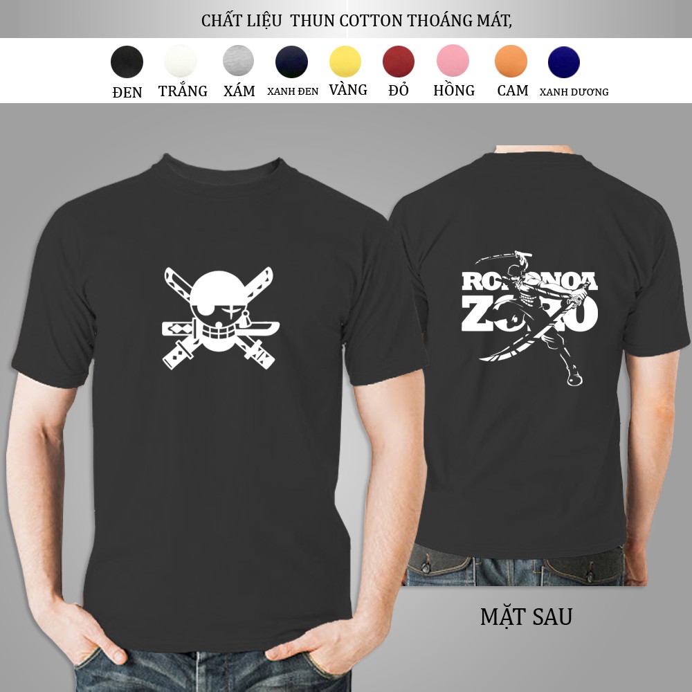 Áo Thun Nam OnePiece Zoroo Cổ Tròn ( nhiều màu) Tay Ngắn,đủ màu, đủ size