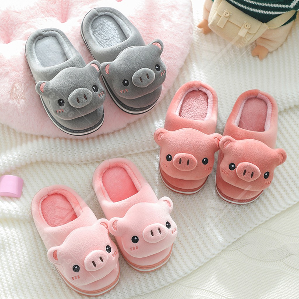 Dép Bông Hình HEO 3D cuteSục Lông hình HEO đi trong nhà cực ấm