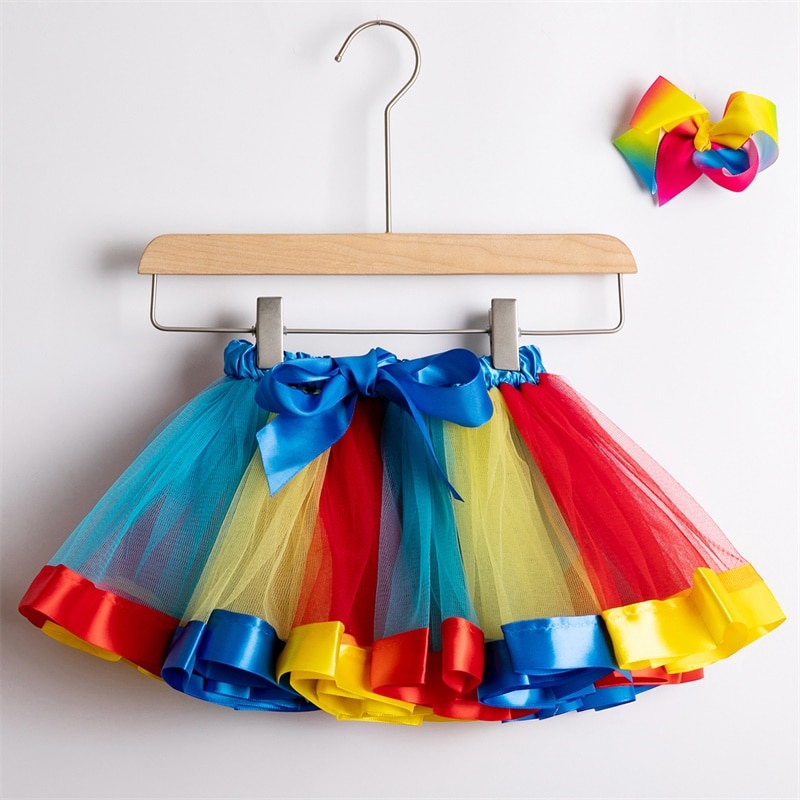 NNJXD Chân váy xòe đầy màu sắc dành cho bé gái