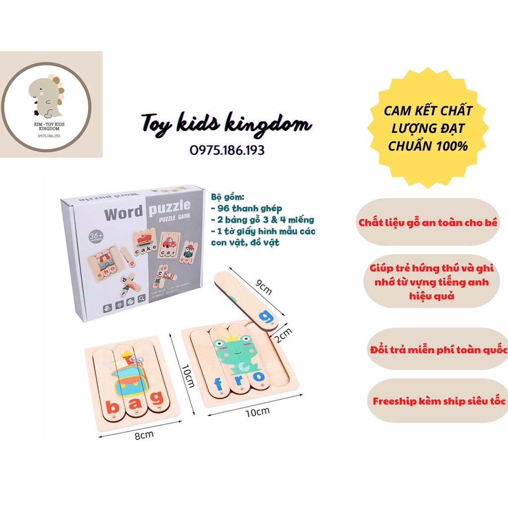 Ghép hình gỗ hình que kem 2 mặt cho trẻ em thông minh Đồ chơi gỗ Montessori giúp bé sáng tạo và phát triển trí tuệ