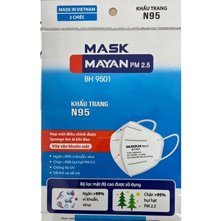 Khẩu trang N95 BH9501 - MAYAN màu trắng 1 túi 2 chiếc