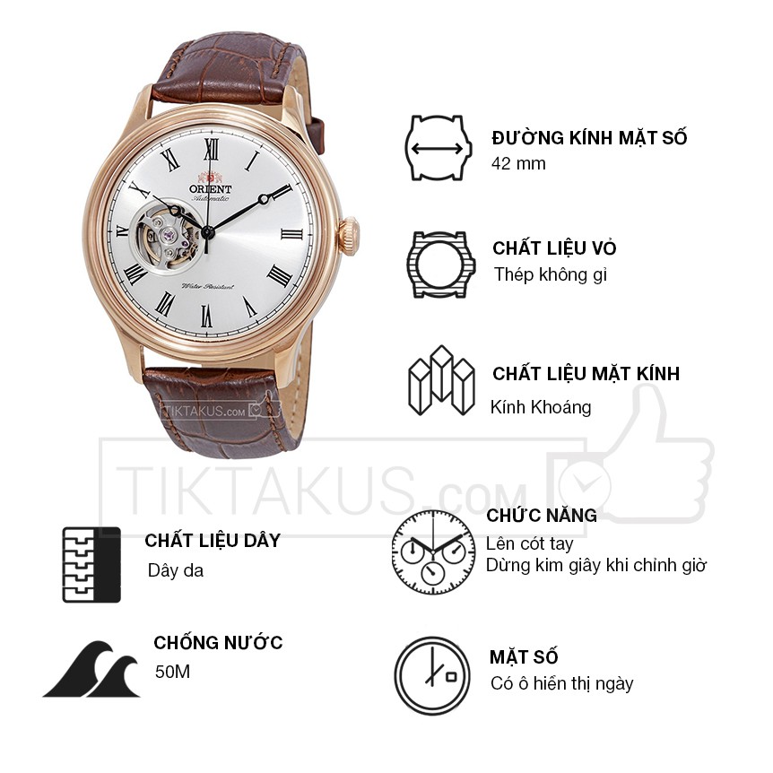 Đồng hồ nam dây da Orient Caballero FAG00001S0 ( Rose gold)