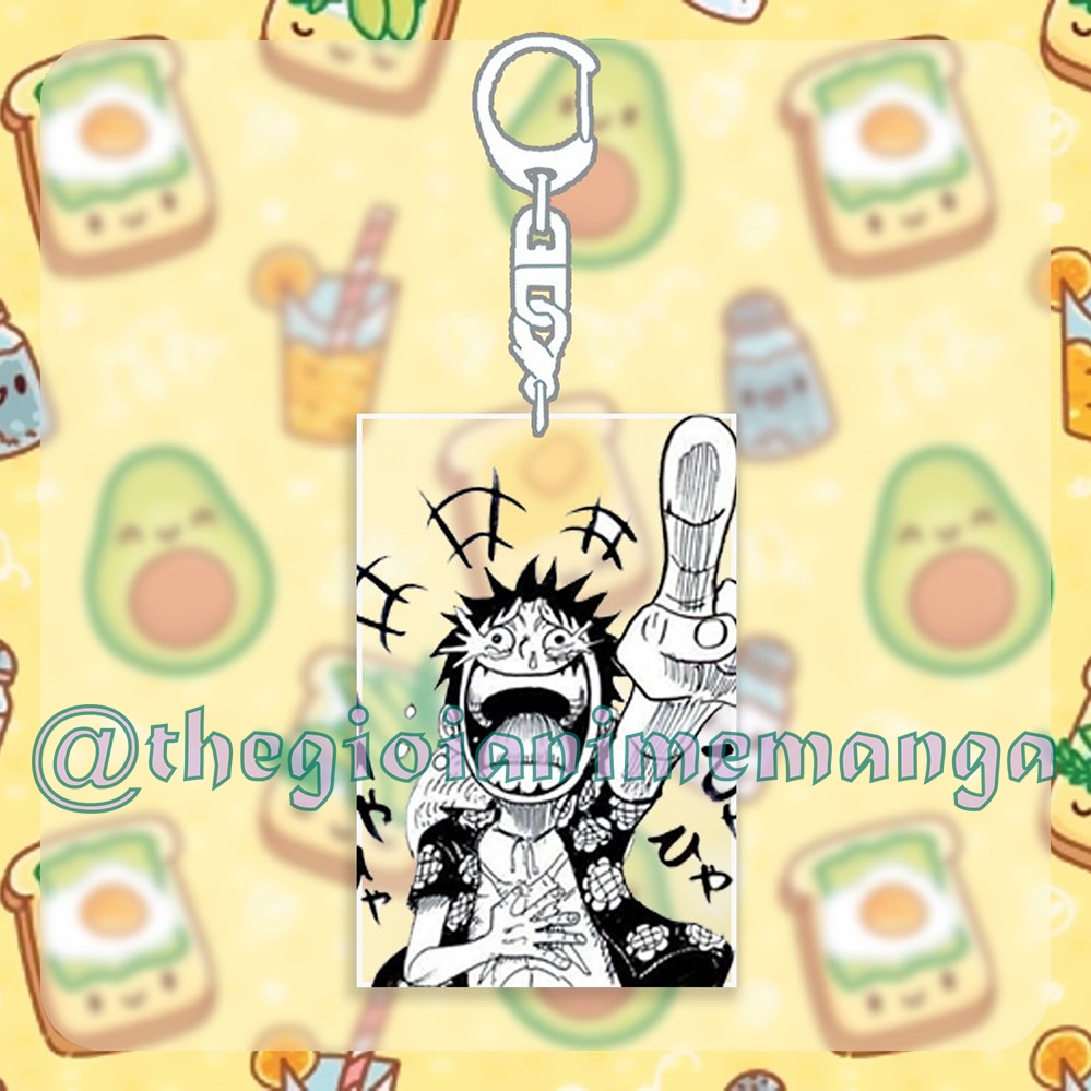 ( ĐEN TRẮNG ) Móc khóa ONE PIECE ĐẢO HẢI TẶC anime chibi xinh xắn mica trong acrylic