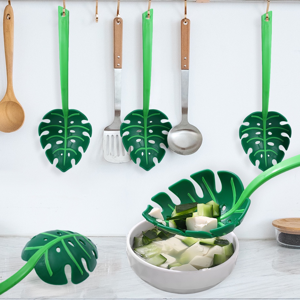 Muỗng Múc Mì Hình Lá Với Tay Cầm Dài Đa Năng Tiện Dụng