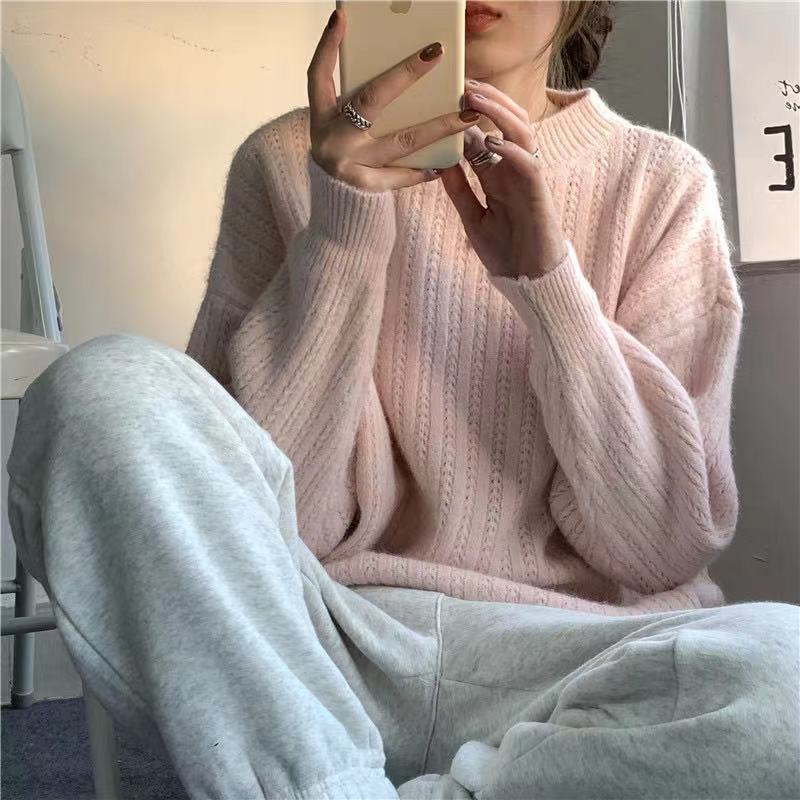 Áo len tay dài dáng rộng thời trang phong cách cho nữ