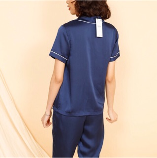 Bộ pyjama lụa tay cộc quần dài
