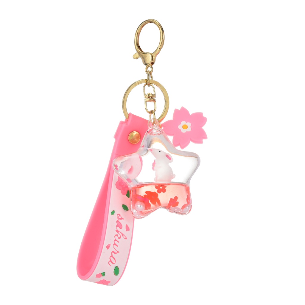 Móc Khóa Thỏ Bông Hoa Nổi Sáng Tạo