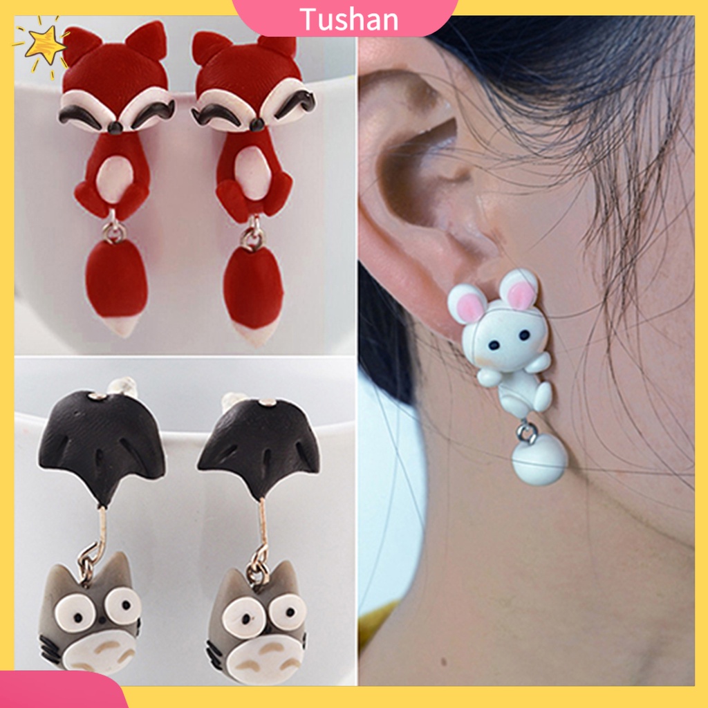 Bông Tai Handmade Hình Động Vật Hoạt Hình Bằng Đất Sét Polymer