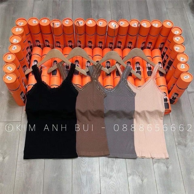 ÁO 2 DÂY HỘP VIỀN REN MS11366