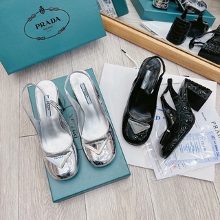 Sandal prada mũi tròn gót trụ fullbox