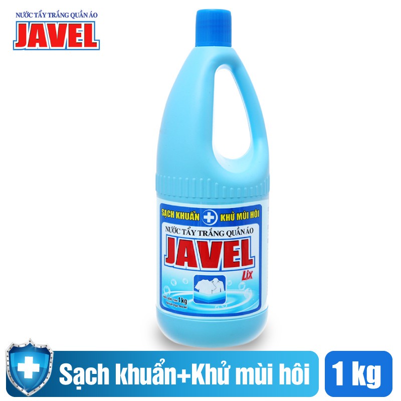 Nước tẩy trắng quần áo nước Javel Lix 1Kg - tẩy quần áo sạch khuẩn, khử mùi hôi - JL100