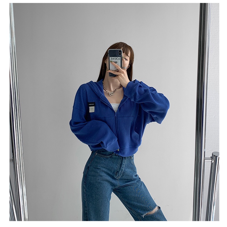 Áo khoác nữ tay dài có nón màu sắc thời trang