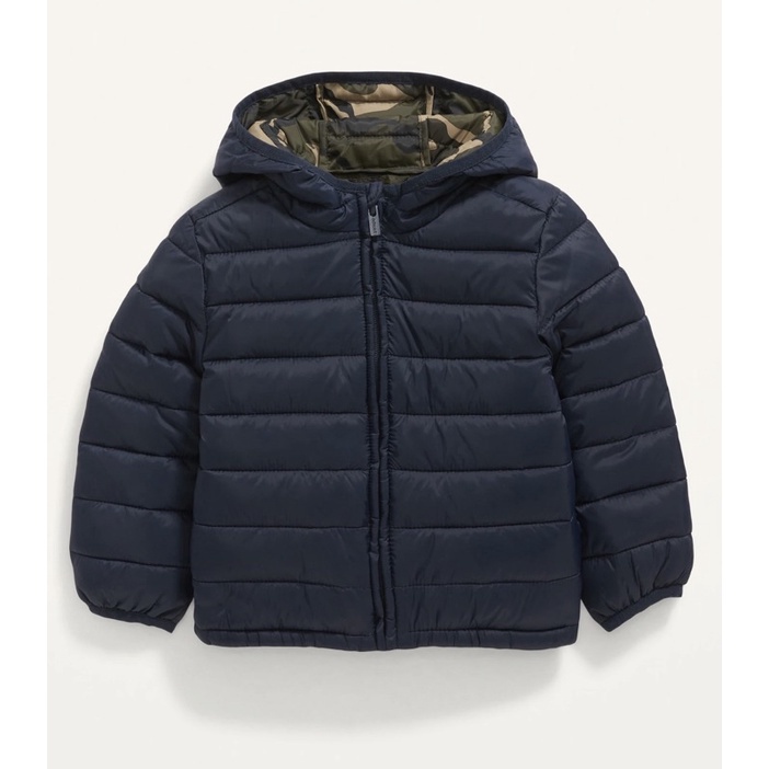 Áo Lạnh - Áo Ấm Phao Chần Bông Old Navy Xanh Navy Lót Camo