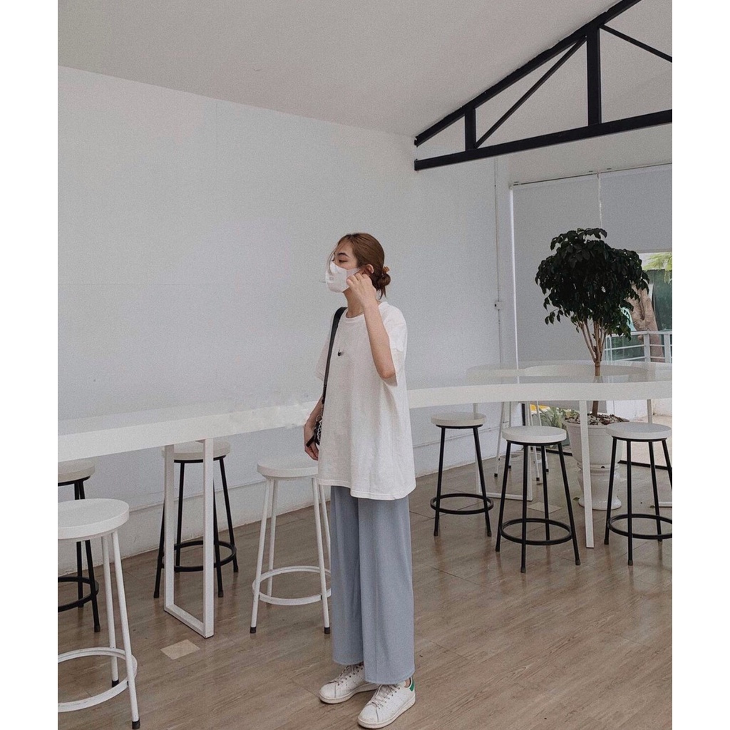 Áo phông trơn thêu hình nhỏ Aimee closet (Ảnh thật)