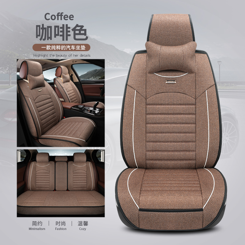 Bọc ghế vải lanh mùa đông hoạt hình cho xe ô tô đệm cho xe ô tô dùng cho xe ô tô