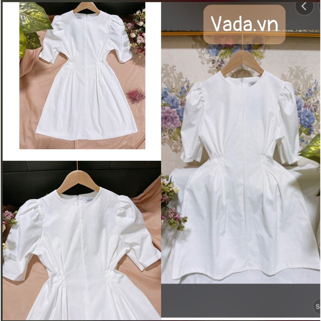 Váy đầm dự tiệc tay ngắn cổ tròn đơn giản chít eo siêu iu đi học ,đi chơi , đi tiệc dễ thương - Thời trang VADA - V6 | BigBuy360 - bigbuy360.vn