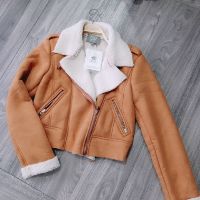 Áo da lộn lót lông cừu