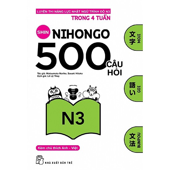 Sách - 500 câu hỏi luyện thi năng lực Nhật ngữ N3