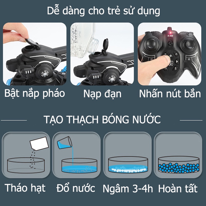 Xe tăng điều khiển từ xa phóng thạch ô tô đồ chơi cho bé trai Gôn đồ chơi