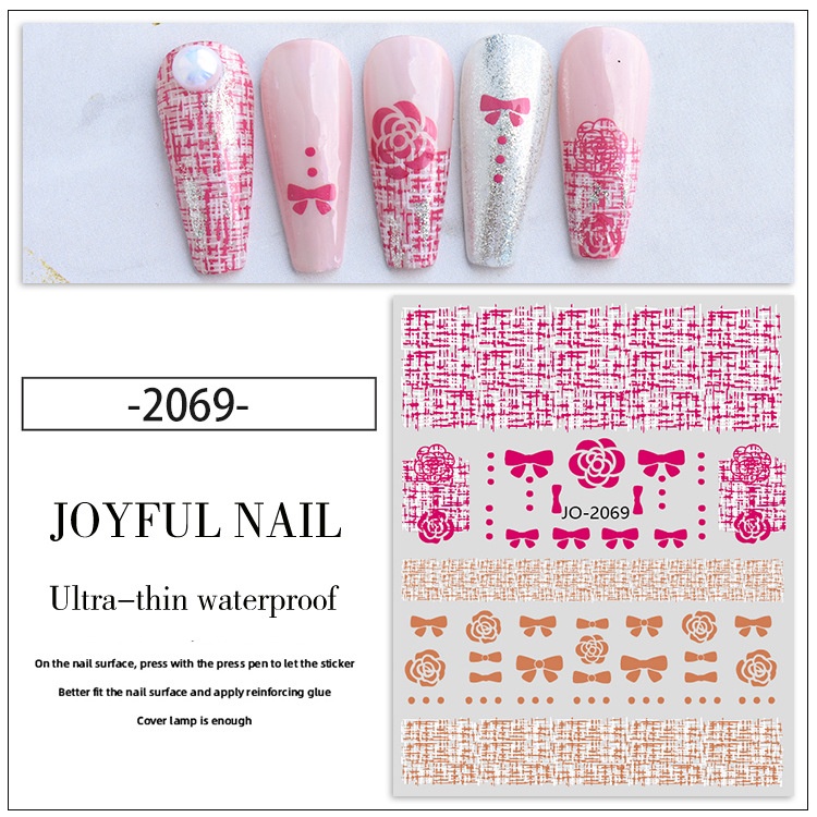 Miếng Dán Trang Trí Móng Tay Nghệ Thuật Họa Tiết Kẻ Sọc Trắng Đen Phong Cách retro